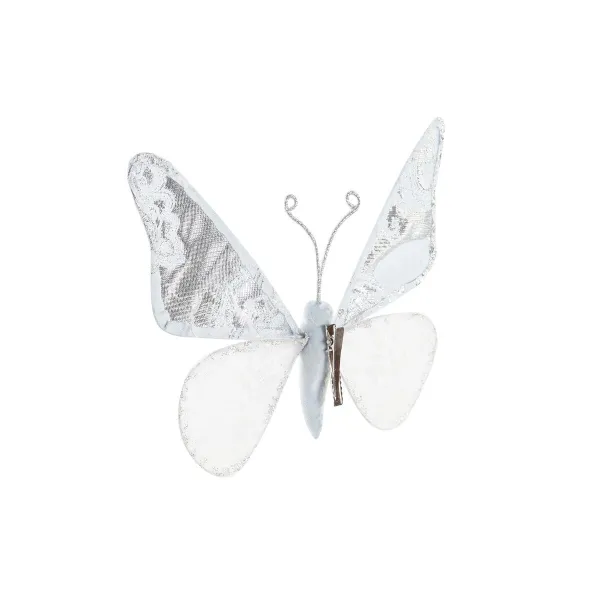 Новогоднее украшение DKD Home Decor полиэстер Бабочка (2 штук) (23 x 3 x 19 cm)