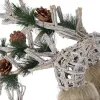 Ziemassvētku Nieciņš DKD Home Decor Ziemeļbrieži Balts Brūns pīts 58 x 30 x 30 cm (3 Daudzums)