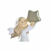 Joulukuusenpallo DKD Home Decor Hartsi Enkeli (6 x 5,5 x 11,5 cm) (2 osaa)