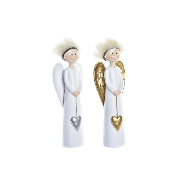 Joulukuusenpallo DKD Home Decor Hartsi Enkeli (7,5 x 5 x 21,5 cm) (2 osaa)