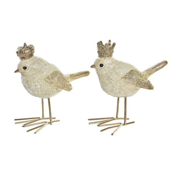Ziemassvētku Nieciņš DKD Home Decor Sveķi Птица (11 x 5 x 9,5 cm) (2 gb.)