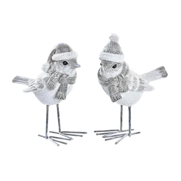 Новогоднее украшение DKD Home Decor Смола Птица (10,5 x 5,5 x 10,5 cm) (2 штук)