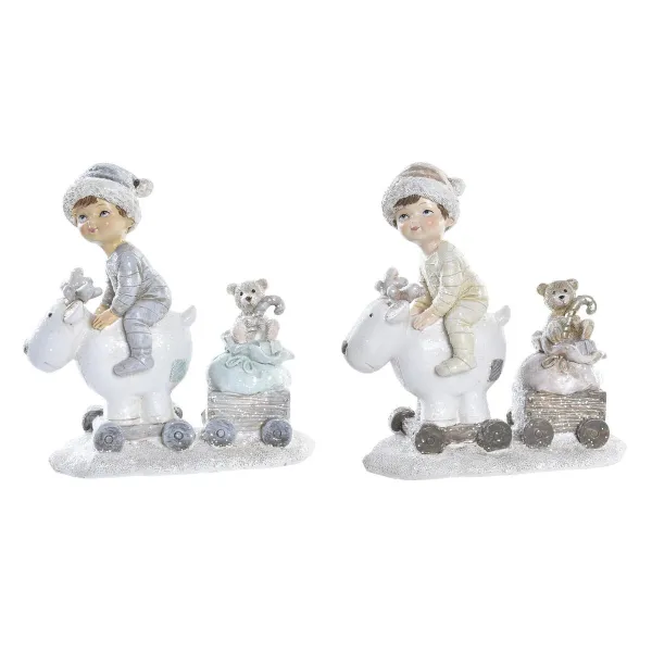 Joulukuusenpallo DKD Home Decor Hartsi Pojat (13 x 6 x 13,5 cm) (2 osaa)
