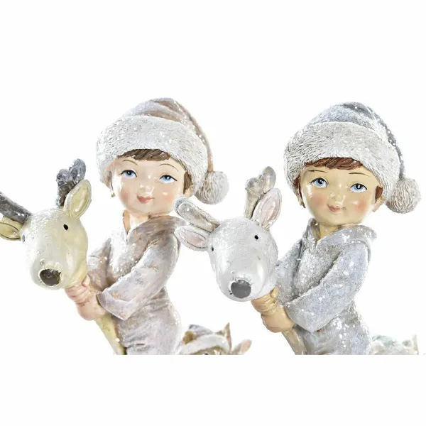 Новогоднее украшение DKD Home Decor Смола Pебенок (11 x 5,5 x 12 cm) (2 штук)