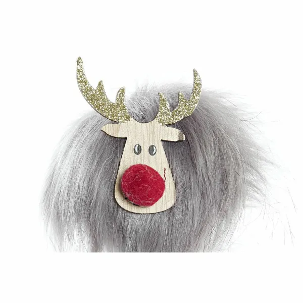 Ziemassvētku Nieciņš DKD Home Decor Poliesters Ziemeļbrieži (7 x 5 x 16 cm) (2 gb.)