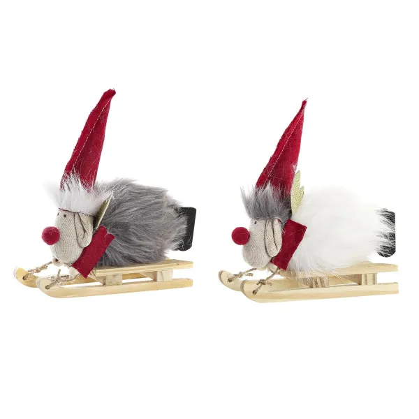 Kalėdų papuošalai DKD Home Decor Poliesteris Šiaurės elnias (15 x 5,5 x 16,5 cm) (2 vnt.)