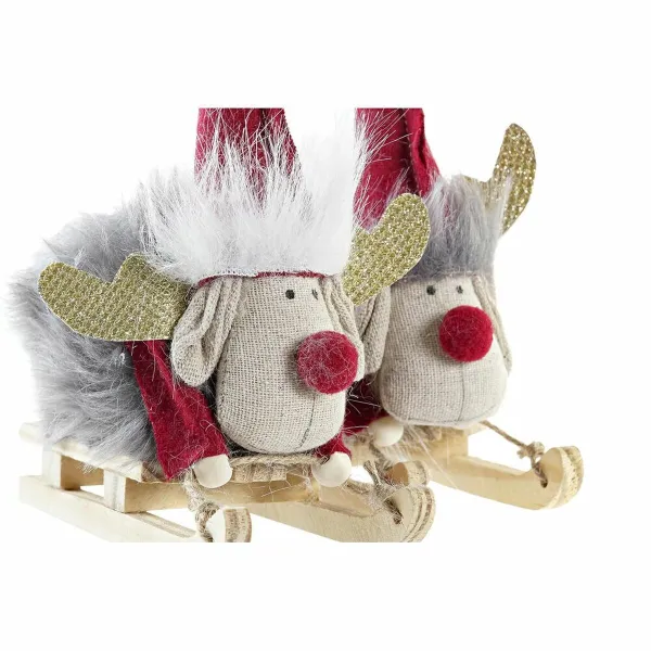 Kalėdų papuošalai DKD Home Decor Poliesteris Šiaurės elnias (15 x 5,5 x 16,5 cm) (2 vnt.)