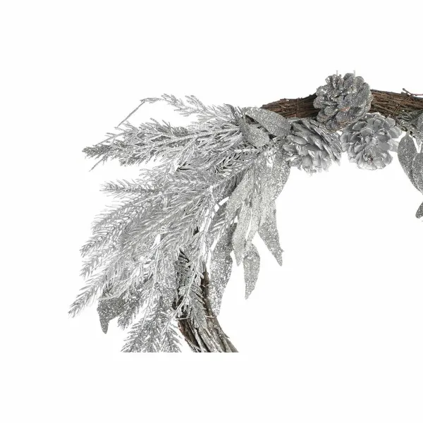 Kalėdinis vainikas DKD Home Decor Metalinis Poliesteris (50 x 6 x 40 cm) (2 vnt.)