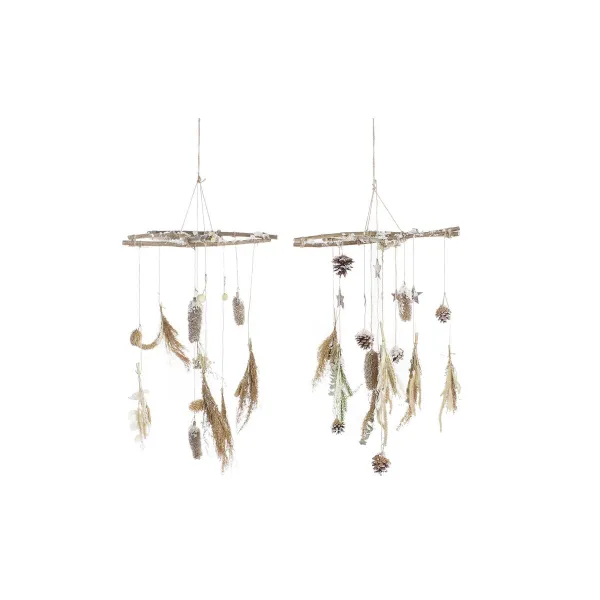 Новогоднее украшение DKD Home Decor Деревянный (2 штук) (41 x 41 x 40 cm)