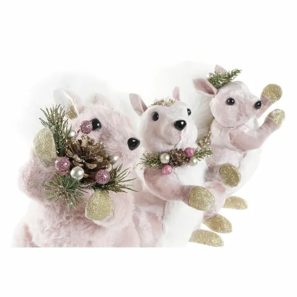 Kalėdų papuošalai DKD Home Decor Poliesteris Voverė (13 x 16 x 21 cm) (3) (3 vnt.)