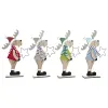 Ziemassvētku Nieciņš DKD Home Decor Koks Poliesters Ziemeļbrieži (5 x 22 x 41 cm) (4 gb.)
