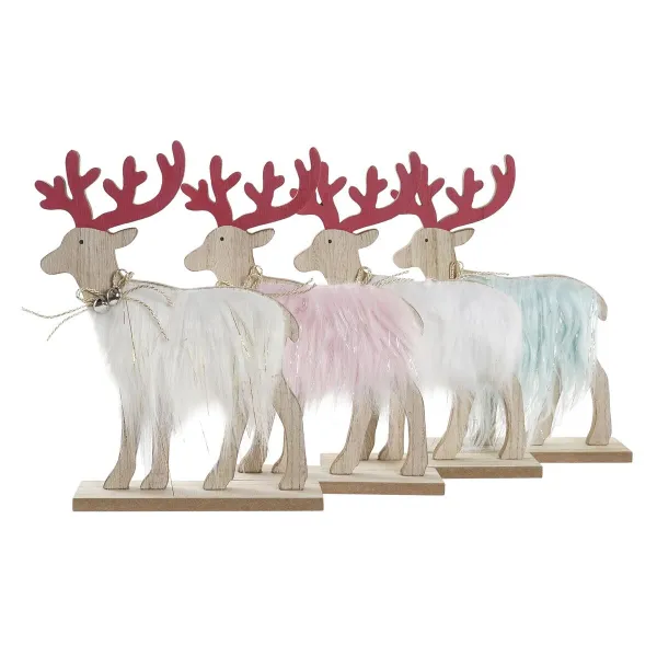 Kalėdų papuošalai DKD Home Decor Poliesteris MDF Šiaurės elnias (23 x 5 x 16 cm) (4 vnt.)