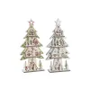 Jaungada eglīte DKD Home Decor Sarkans Koks Zils Rozā Zaļš (23 x 9 x 47 cm) (2 gb.)