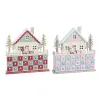 Рождественский календарь DKD Home Decor Деревянный дом (32 x 8 x 33 cm) (2 штук)