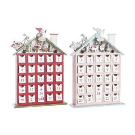 Рождественский календарь DKD Home Decor Деревянный дом (27 x 7 x 40 cm) (2 штук)