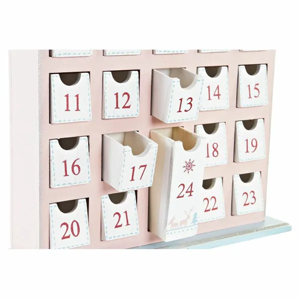 Рождественский календарь DKD Home Decor Деревянный дом (27 x 7 x 40 cm) (2 штук)