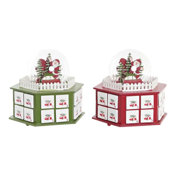 Рождественский календарь DKD Home Decor Деревянный (22 x 19 x 20 cm) (2 штук)