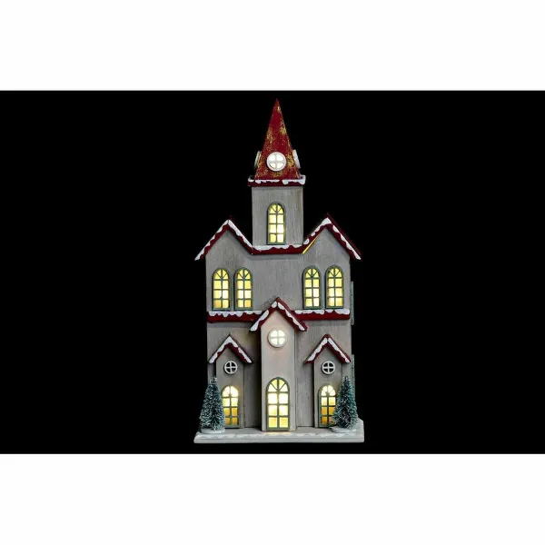 Новогоднее украшение DKD Home Decor дом MDF (13 x 8 x 28 cm) (2 штук)