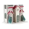 Новогоднее украшение DKD Home Decor дом MDF (13 x 8 x 28 cm) (2 штук)