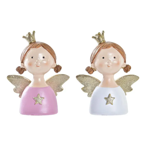 Новогоднее украшение DKD Home Decor Смола Ангел (9 x 5 x 12 cm) (2 штук)