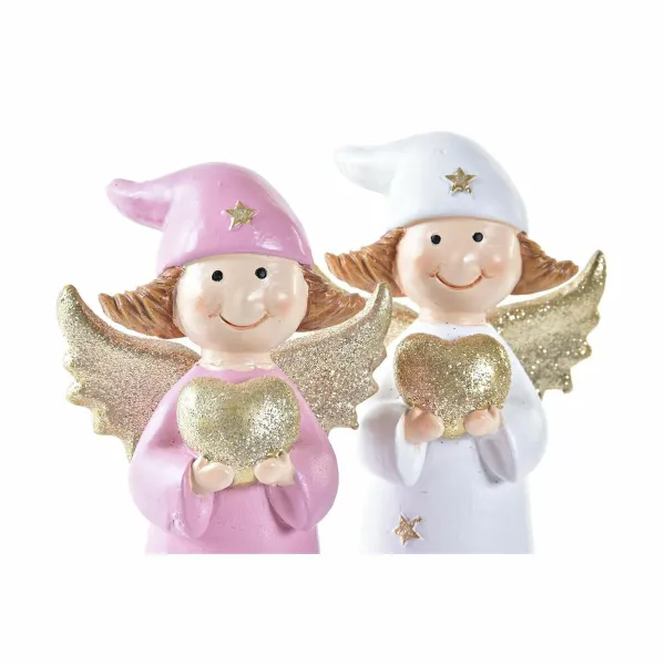 Kalėdų papuošalai DKD Home Decor Porcelianas Angelas (7 x 5 x 14 cm) (2 vnt.)