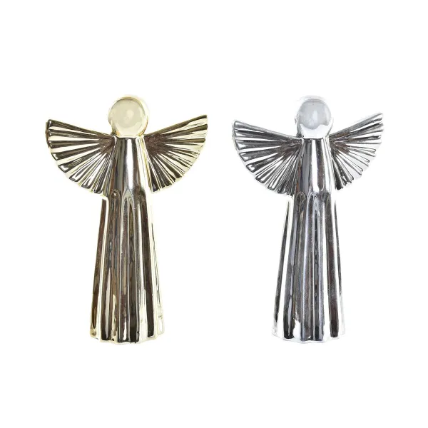 Новогоднее украшение DKD Home Decor Фарфор Ангел (13 x 5 x 17 cm) (2 штук)