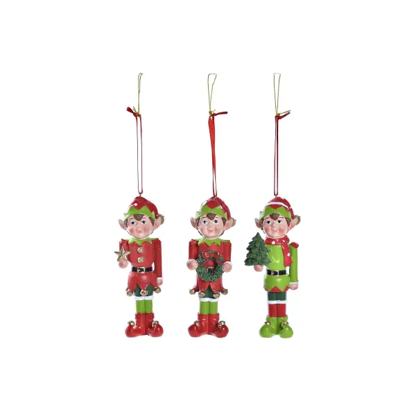 Joulukuusenpallo DKD Home Decor Hartsi Haltia (5 x 4 x 14 cm) (3 osaa)
