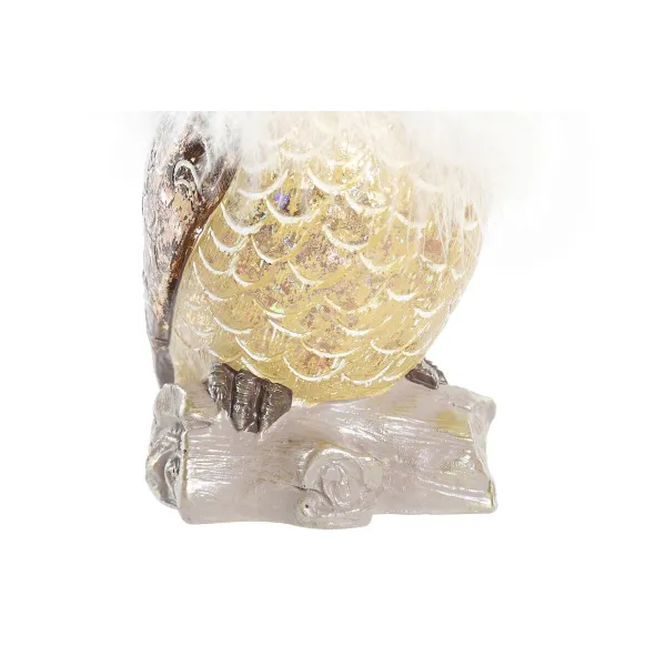 Новогоднее украшение DKD Home Decor Сова Смола (7,5 x 7,5 x 14 cm) (2 штук)