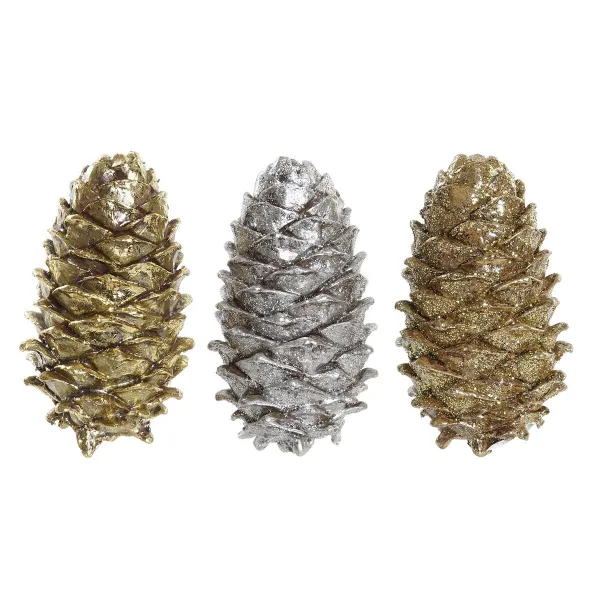 Joulukuusenpallo DKD Home Decor Ananas Hartsi (13 x 7,5 x 7,5 cm) (3) (3 osaa)