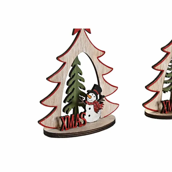 Новогоднее украшение DKD Home Decor Деревянный (2 штук) (14 x 6 x 18 cm)