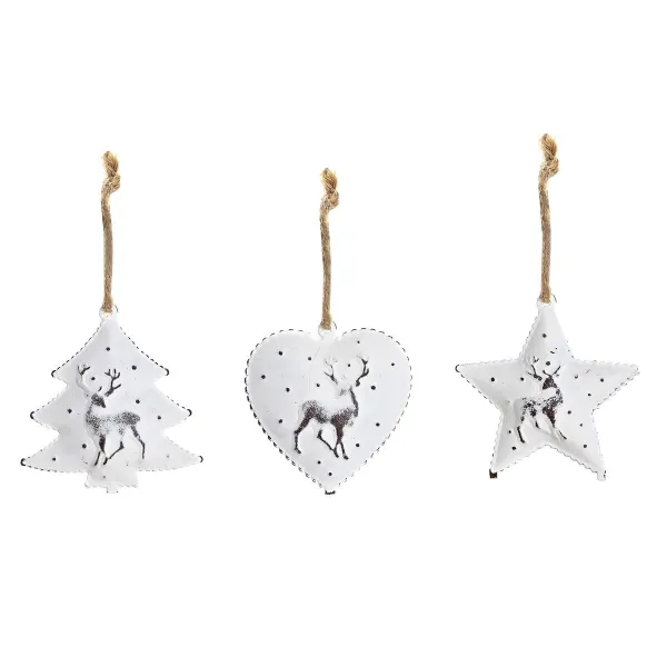 Ziemassvētku rotājumu komplekts DKD Home Decor Metāls (12 x 12 x 3 cm) (3 gb.)