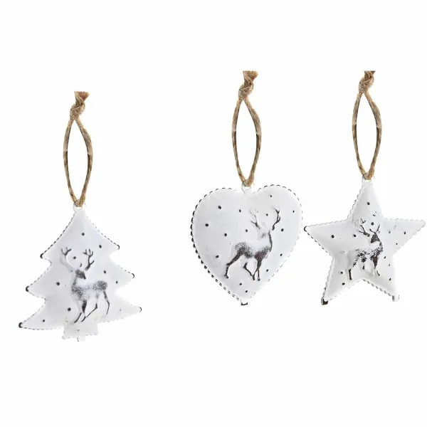 Ziemassvētku rotājumu komplekts DKD Home Decor Metāls (12 x 12 x 3 cm) (3 gb.)