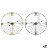 Sieninis laikrodis DKD Home Decor Juoda Auksinis Metalinis 60 x 3 x 60 cm Šiuolaikiškas (2 vnt.)