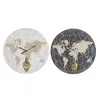 Настенное часы DKD Home Decor Чёрный Бежевый Металл MDF Карта Мира (58 x 8 x 58 cm)