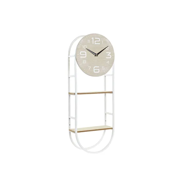 Sieninis laikrodis DKD Home Decor Natūralus Metalinis MDF Balta (25,5 x 11,5 x 71 cm)