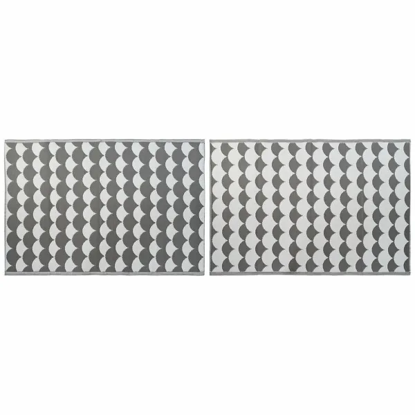 Carpet DKD Home Decor Grey Waves White (2 Units) (150 x 210 cm)