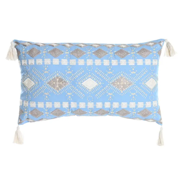 spilvens DKD Home Decor 60 x 15 x 35 cm Zils Balts