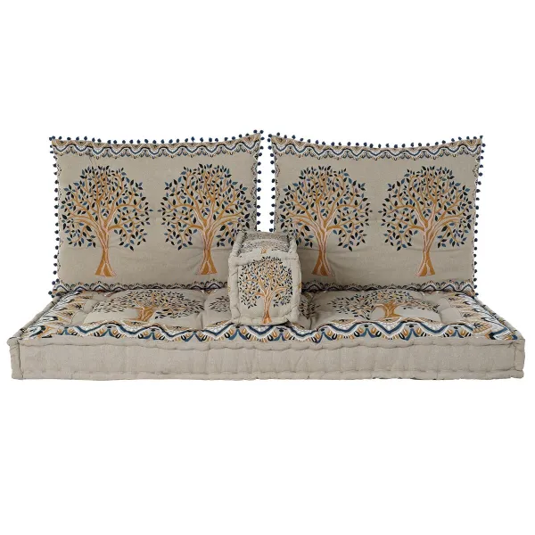 Nojatuoli DKD Home Decor Keltainen Sininen Beige 145 x 76 x 1 cm