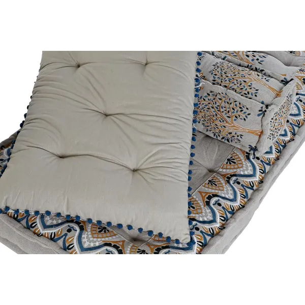 Fotelis DKD Home Decor Geltona Mėlyna Rusvai gelsva 145 x 76 x 1 cm