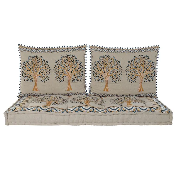 Fotelis DKD Home Decor Geltona Mėlyna Rusvai gelsva 145 x 76 x 1 cm
