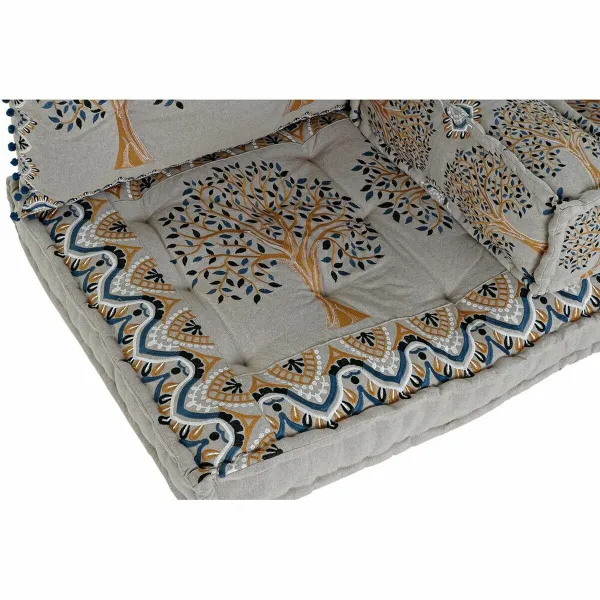 Fotelis DKD Home Decor Geltona Mėlyna Rusvai gelsva 145 x 76 x 1 cm