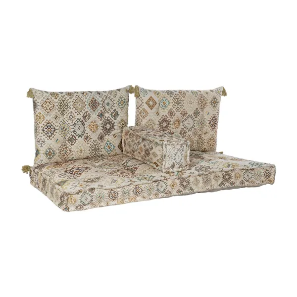 2-paikkainen sohva DKD Home Decor Keltainen Ruskea Beige 145 x 76 x 13 cm