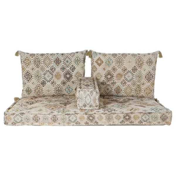 2-paikkainen sohva DKD Home Decor Keltainen Ruskea Beige 145 x 76 x 13 cm