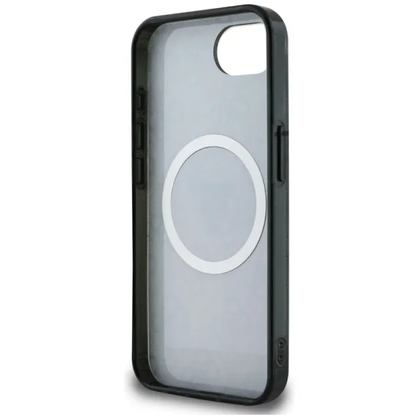Guess IML Metal Glitter 4G Circle Triangle MagSafe - Case for iPhone 16e (black)