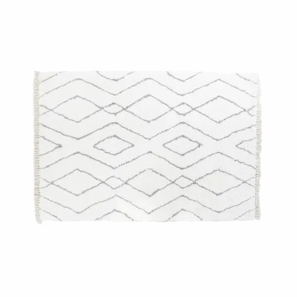 Carpet DKD Home Decor White Grey Rhombus Scandi Ø 9,4 cm 120 x 180 x 3 cm