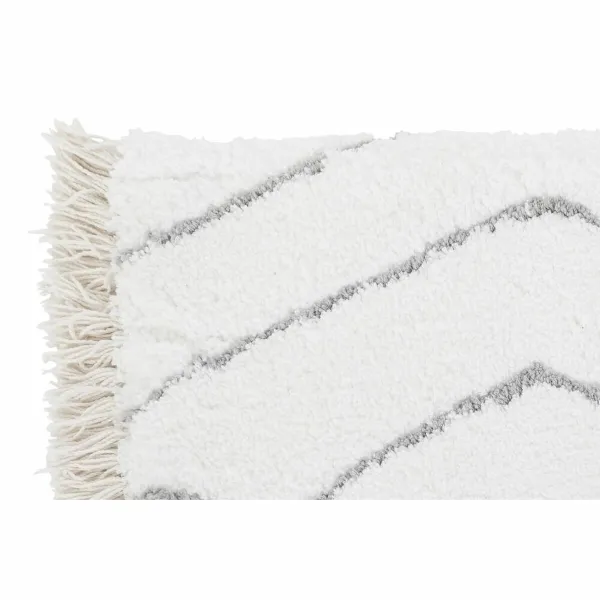 Kilimas DKD Home Decor Balta Pilka Rombas Scandi Ø 9,4 cm 120 x 180 x 3 cm