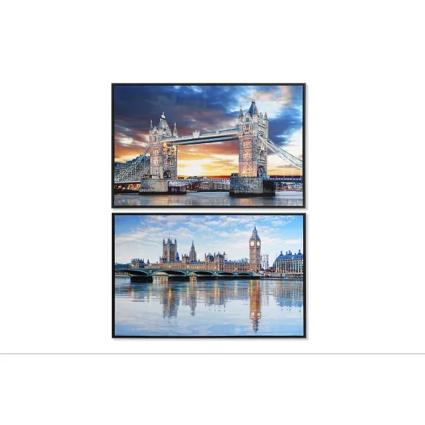 Kangas DKD Home Decor 90 x 2,5 x 60 cm 90 x 2.5 x 60 cm Lontoo Loft (2 osaa)