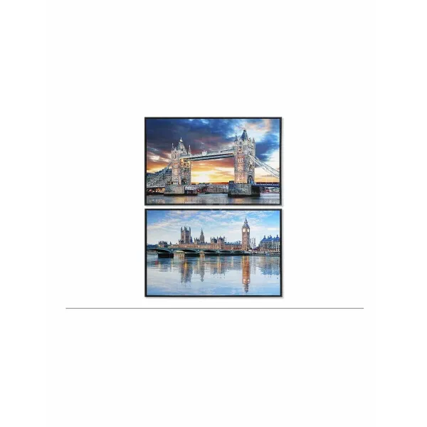 Полотно DKD Home Decor 90 x 2,5 x 60 cm 90 x 2.5 x 60 cm Лондон Loft (2 штук)