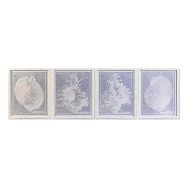 Glezna DKD Home Decor Stikls Rotangpalma 50 x 2 x 60 cm 50 x 60 x 2,5 cm Gliemežvāks