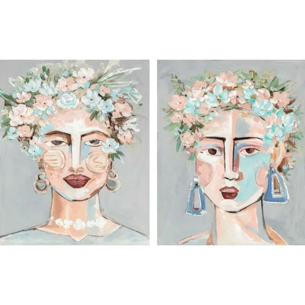 Canvas DKD Home Decor Цветы Moderns 80 x 3,7 x 100 cm (2 gb.)